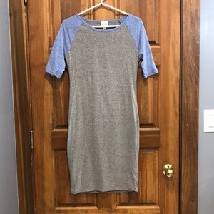 Lularoe Julia heathered gray & blue